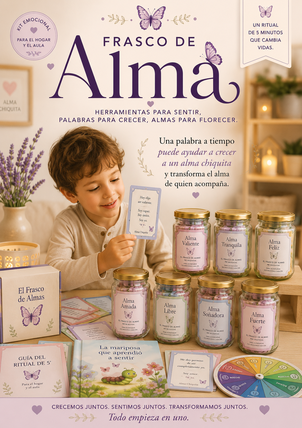 FRASCO DE ALMA + 3 BONOS + HERRAMIENTAS PARA AYUDAR A CRECER A UN ALMA CHIQUITA Y TRASFORMA LA TUYA